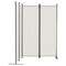 White Polyester Fabric Carbon Steel 4-Panel Room Divider Screen Foldable